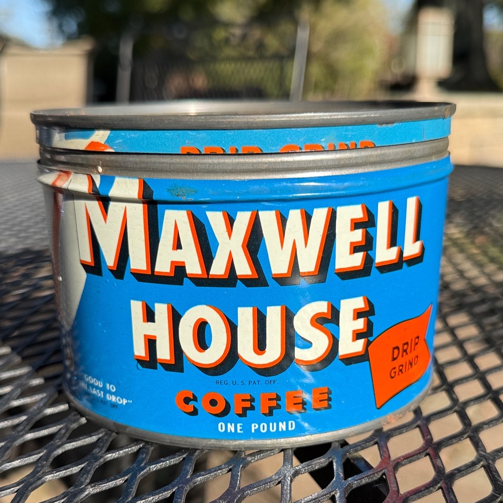 Vintage Maxwell House Blue Coffee Tin - Drip Grind 1# Tin